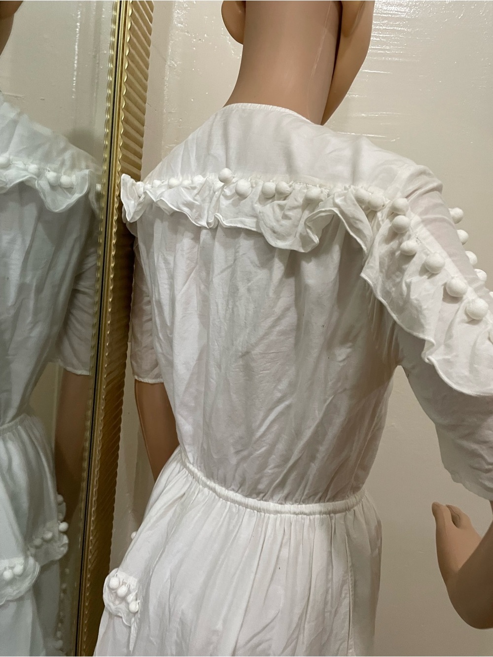 Sea New York White Tiered Midi Dress with Lace Accents - Picture 10 of 15